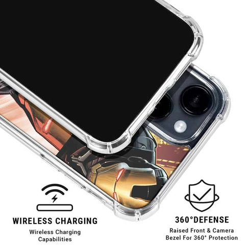 Marvel Iron Man Three Panel iPhone 14 Clear Case